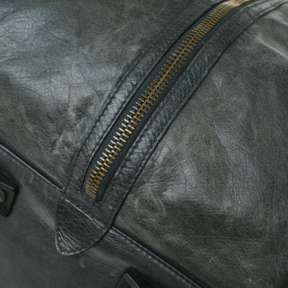 Balenciaga Green Leather Carry-On Luggage 2way Shoulder Handbag