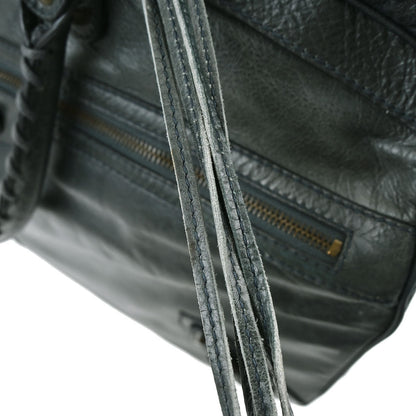 Balenciaga Green Leather Carry-On Luggage 2way Shoulder Handbag