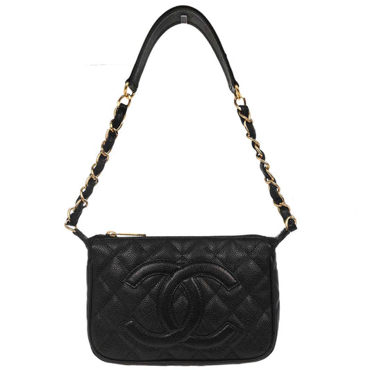 Chanel 2003-2004 Black Caviar Skin Handbag
