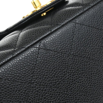 Chanel Black Caviar Skin Maxi Classic Double Flap Shoulder Bag