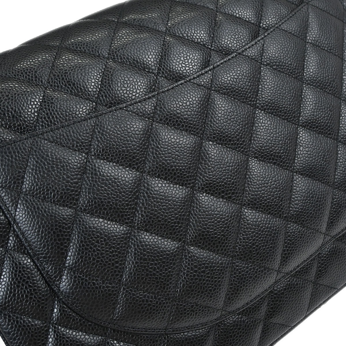 Chanel Black Caviar Skin Maxi Classic Double Flap Shoulder Bag
