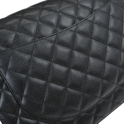 Chanel Black Caviar Skin Maxi Classic Double Flap Shoulder Bag
