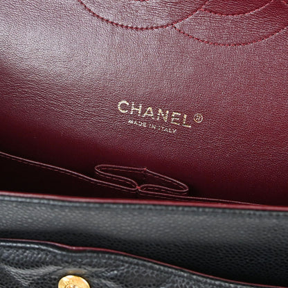 Chanel Black Caviar Skin Maxi Classic Double Flap Shoulder Bag
