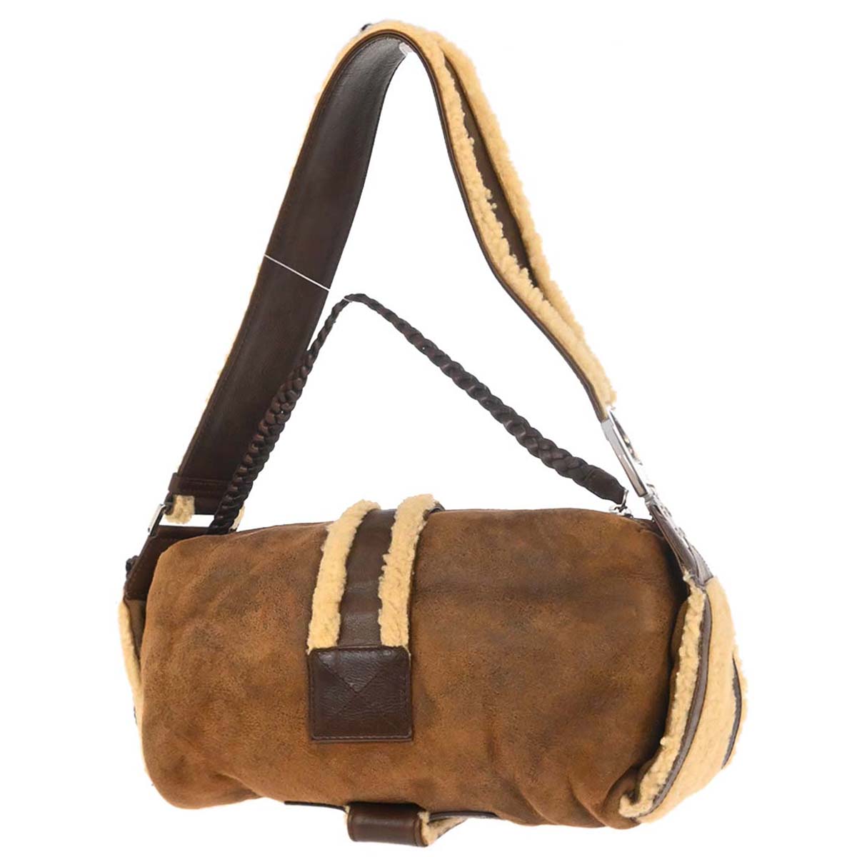 Christian Dior Brown Mouton Flight Handbag