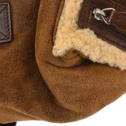 Christian Dior Brown Mouton Flight Handbag