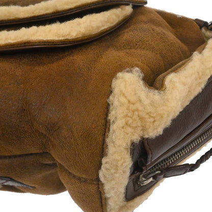 Christian Dior Brown Mouton Flight Handbag