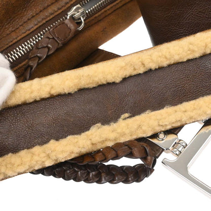 Christian Dior Brown Mouton Flight Handbag