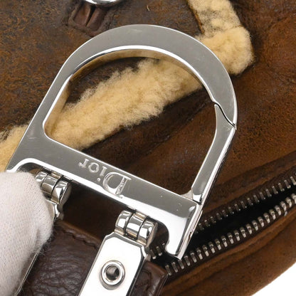 Christian Dior Brown Mouton Flight Handbag