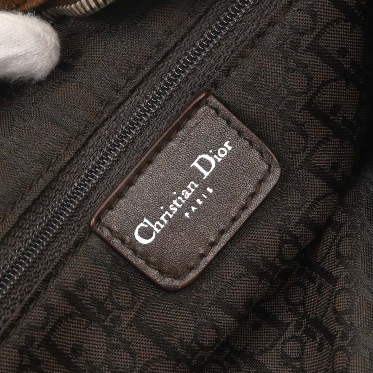 Christian Dior Brown Mouton Flight Handbag