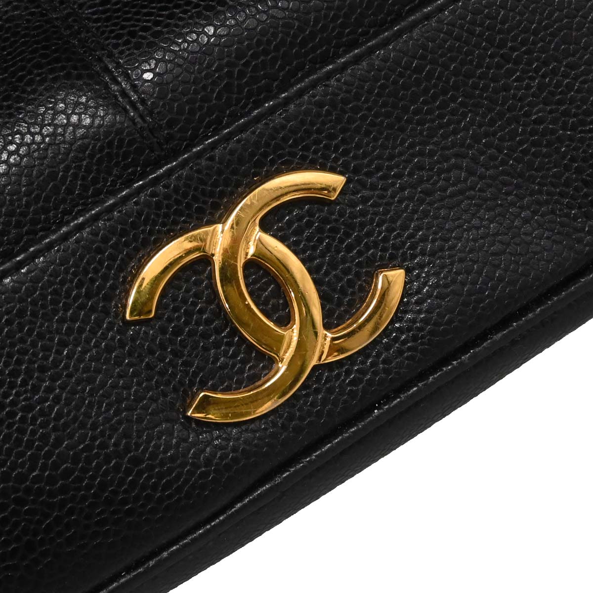 Chanel Black Caviar Skin Triple CC Backpack