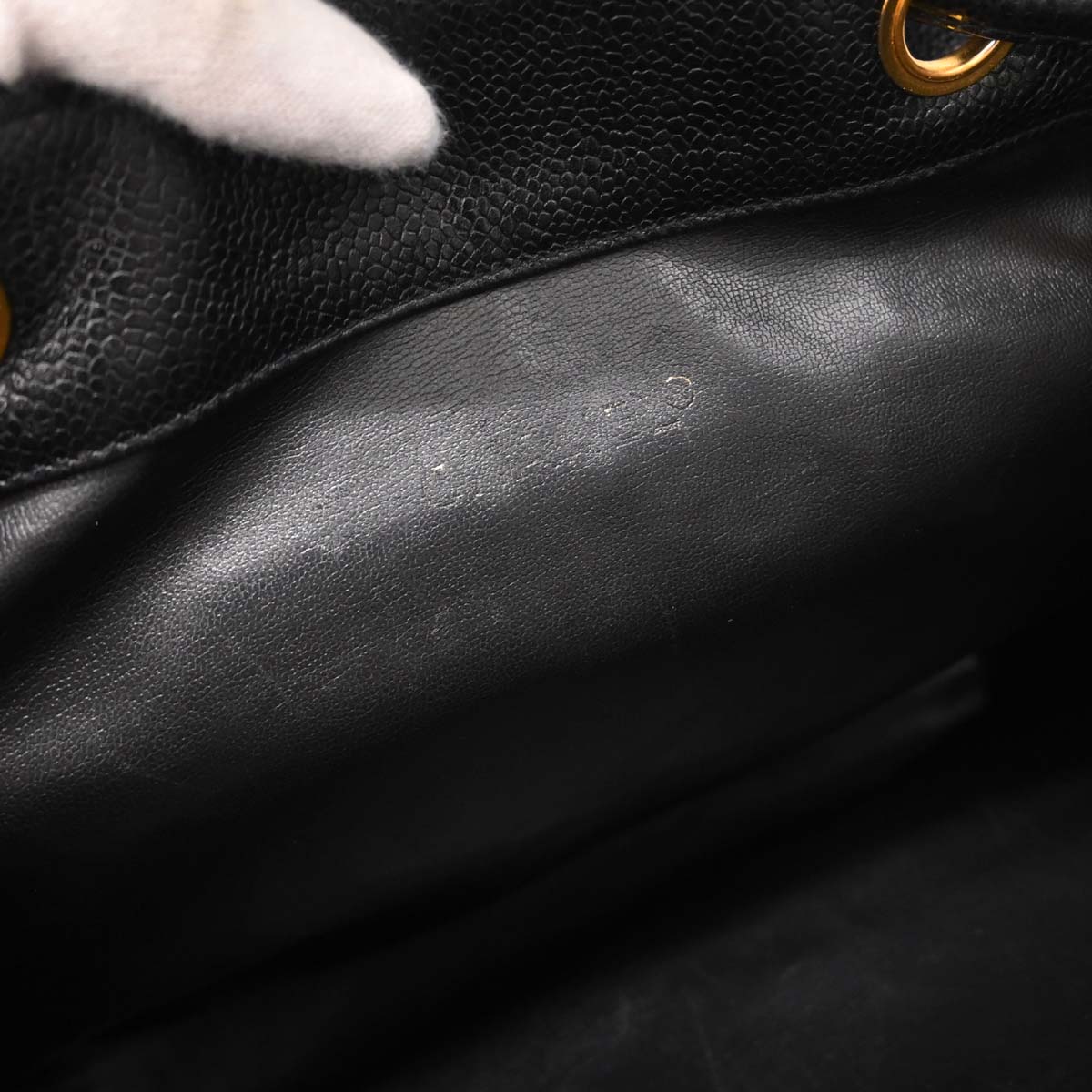 Chanel Black Caviar Skin Triple CC Backpack