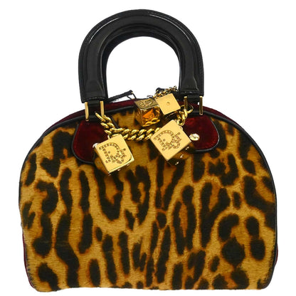 Christian Dior Brown Pony Hair Gambler Dice Handbag
