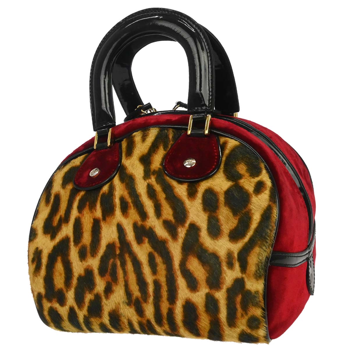 Christian Dior Brown Pony Hair Gambler Dice Handbag