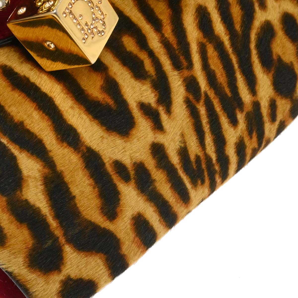 Christian Dior Brown Pony Hair Gambler Dice Handbag