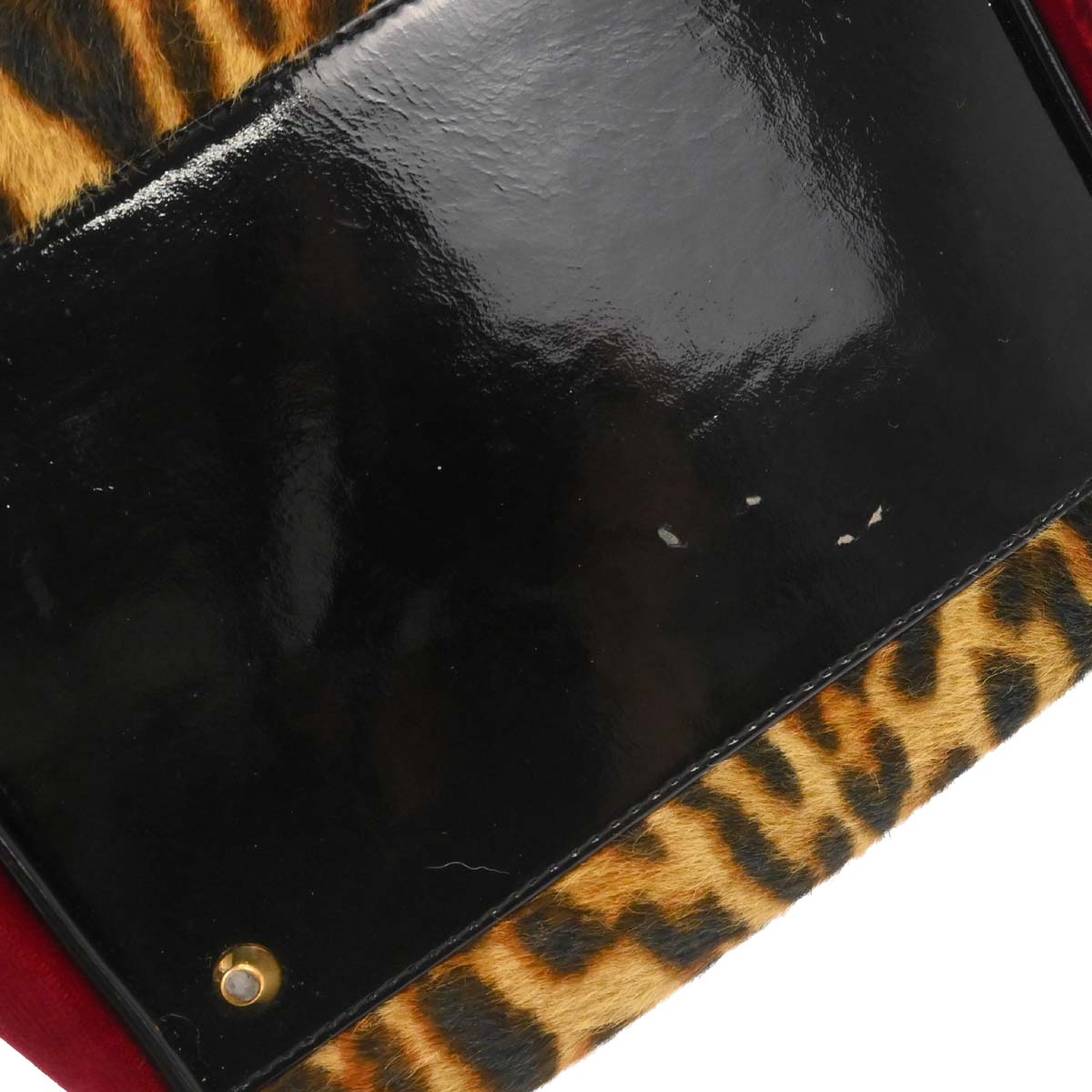 Christian Dior Brown Pony Hair Gambler Dice Handbag