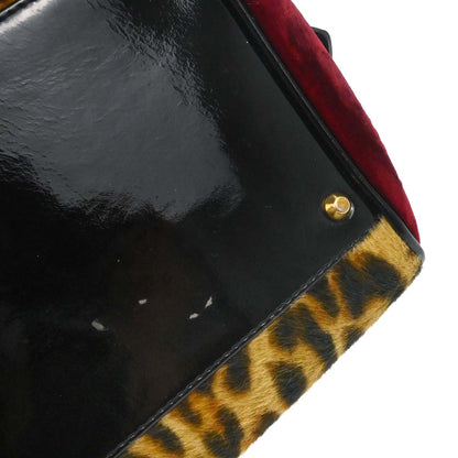 Christian Dior Brown Pony Hair Gambler Dice Handbag