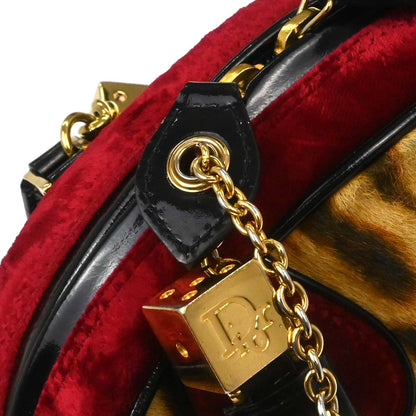 Christian Dior Brown Pony Hair Gambler Dice Handbag