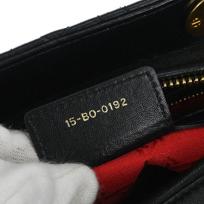 Christian Dior Black Lambskin Medium Lady Dior Cannage 2way Shoulder Handbag