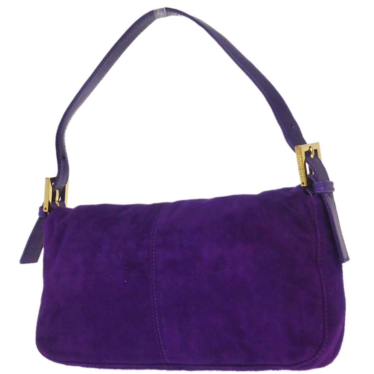 Fendi Purple Suede Baguette Handbag