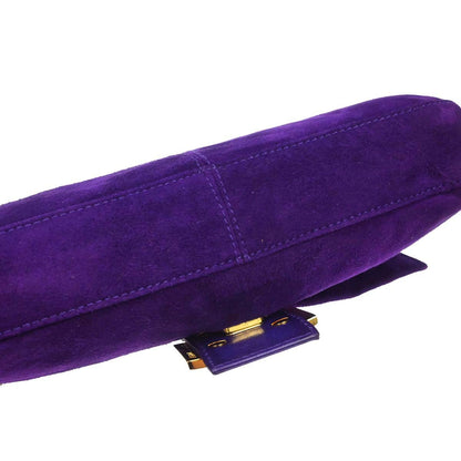 Fendi Purple Suede Baguette Handbag