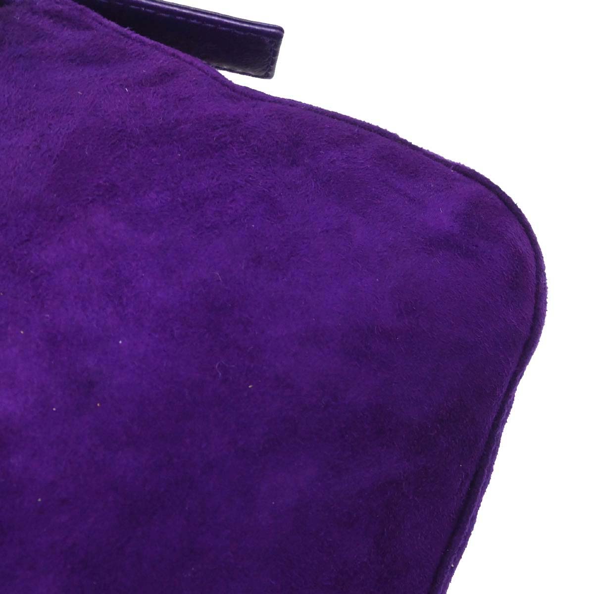 Fendi Purple Suede Baguette Handbag