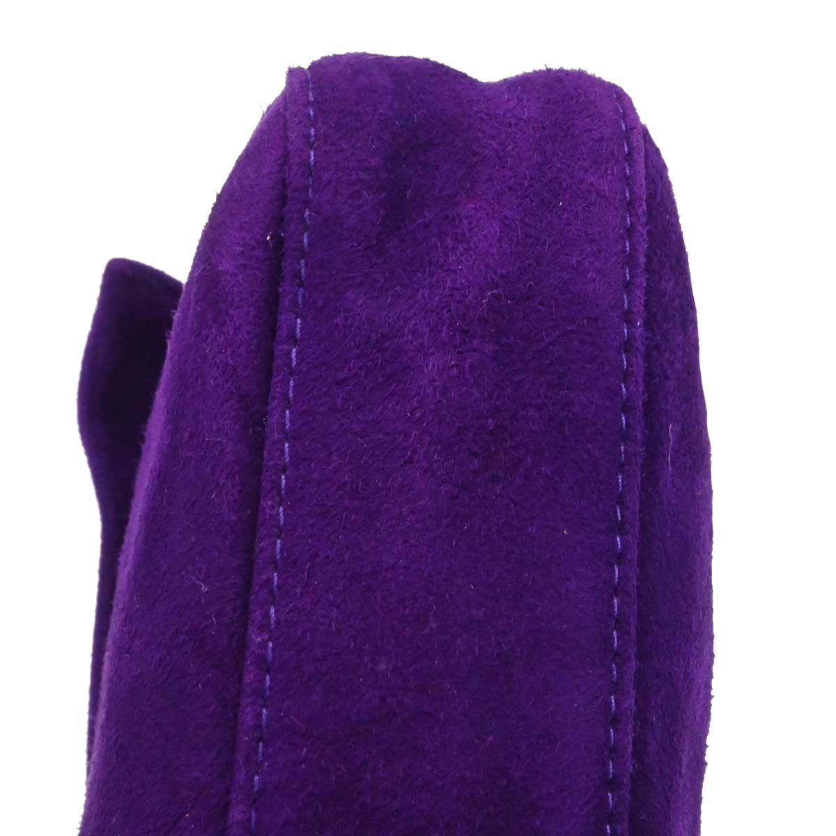Fendi Purple Suede Baguette Handbag