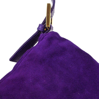 Fendi Purple Suede Baguette Handbag