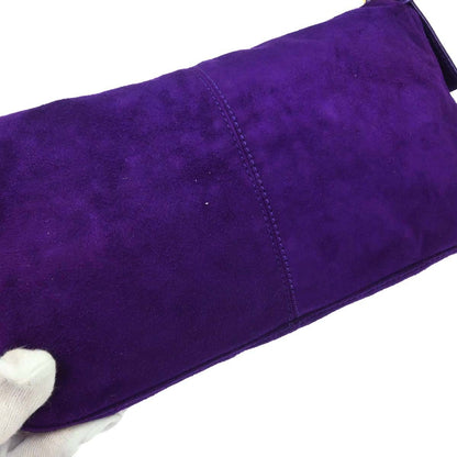 Fendi Purple Suede Baguette Handbag