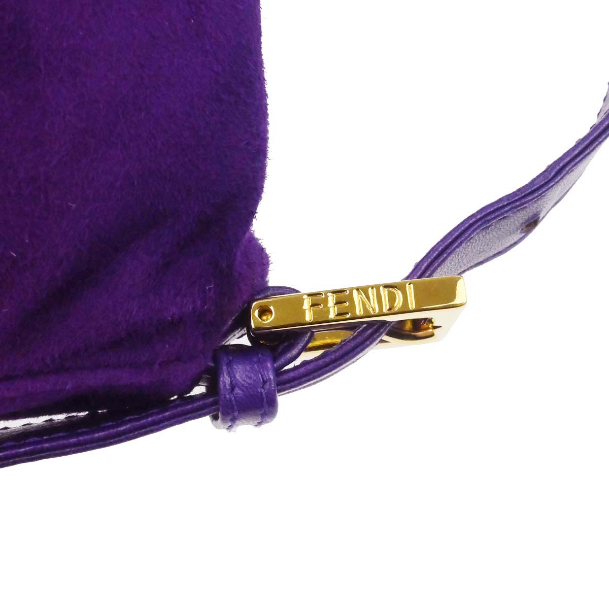Fendi Purple Suede Baguette Handbag