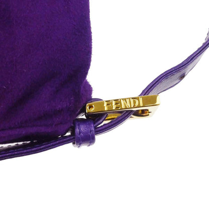 Fendi Purple Suede Baguette Handbag