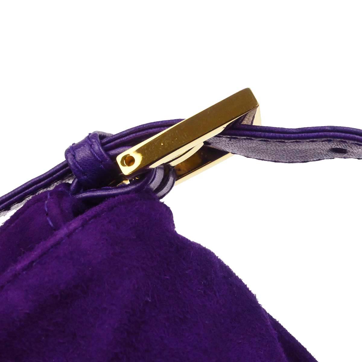 Fendi Purple Suede Baguette Handbag