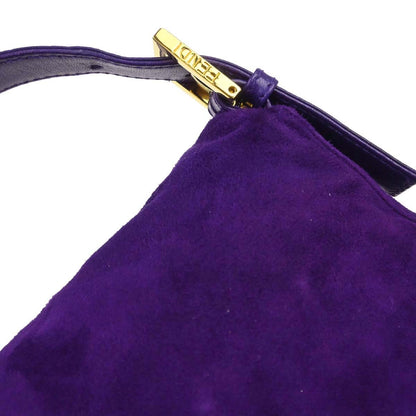 Fendi Purple Suede Baguette Handbag