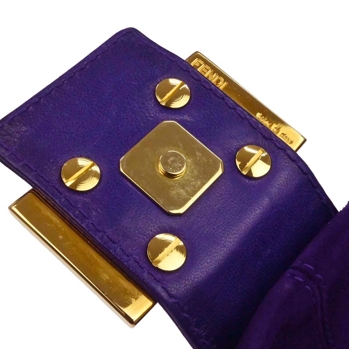 Fendi Purple Suede Baguette Handbag