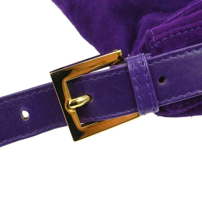 Fendi Purple Suede Baguette Handbag