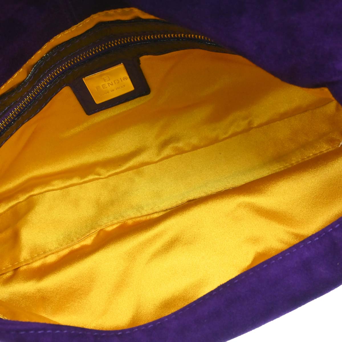 Fendi Purple Suede Baguette Handbag
