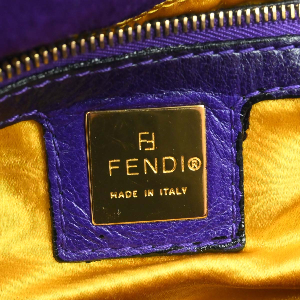 Fendi Purple Suede Baguette Handbag