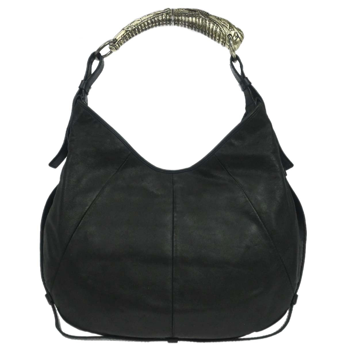 Yves Saint Laurent Black Leather Mombasa Medium Handbag