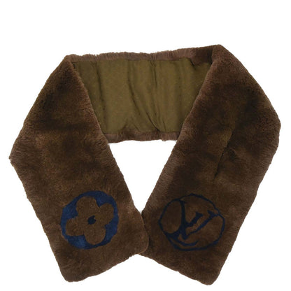 Louis Vuitton Monogram Rabbit Fur Flower Echarpe Bystamp Rex Stole M75757