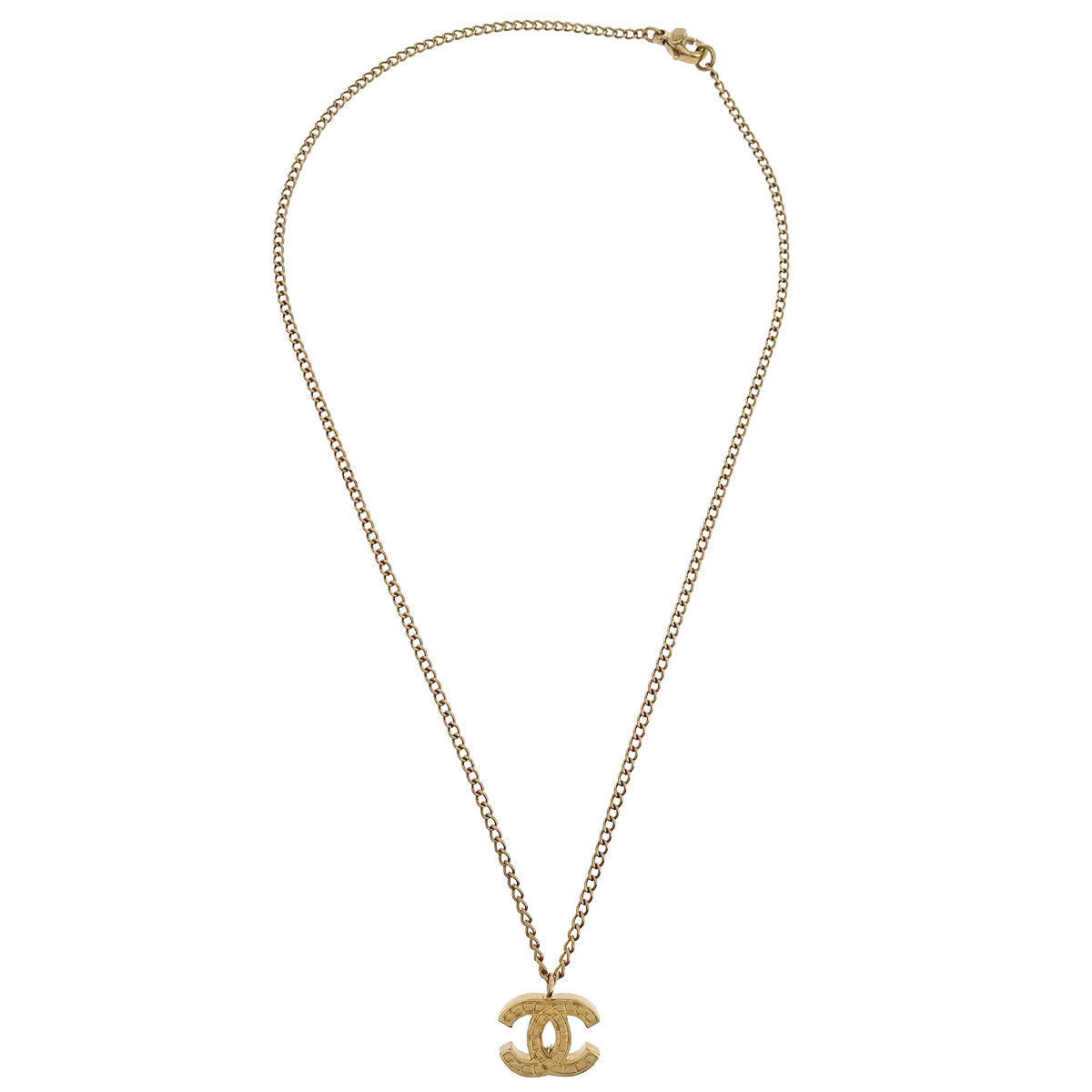 Chanel Gold CC Pendant Necklace 03P