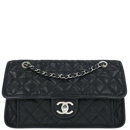 Chanel 2012-2013 Black Caviar French Riviera Shoulder Bag