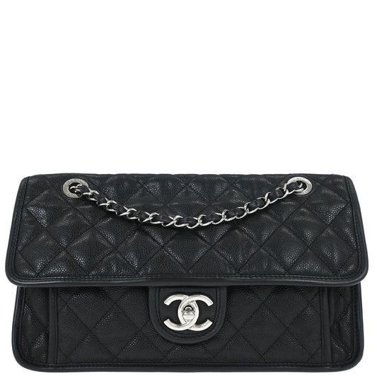 Chanel Black Caviar French Riviera Shoulder Bag