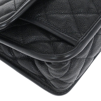 Chanel 2012-2013 Black Caviar French Riviera Shoulder Bag