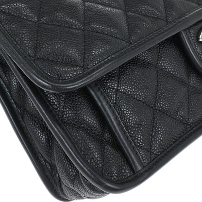 Chanel 2012-2013 Black Caviar French Riviera Shoulder Bag