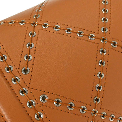 Chanel 2018 Brown Calfskin Coco Eyelets Round Flap Shoulder Bag