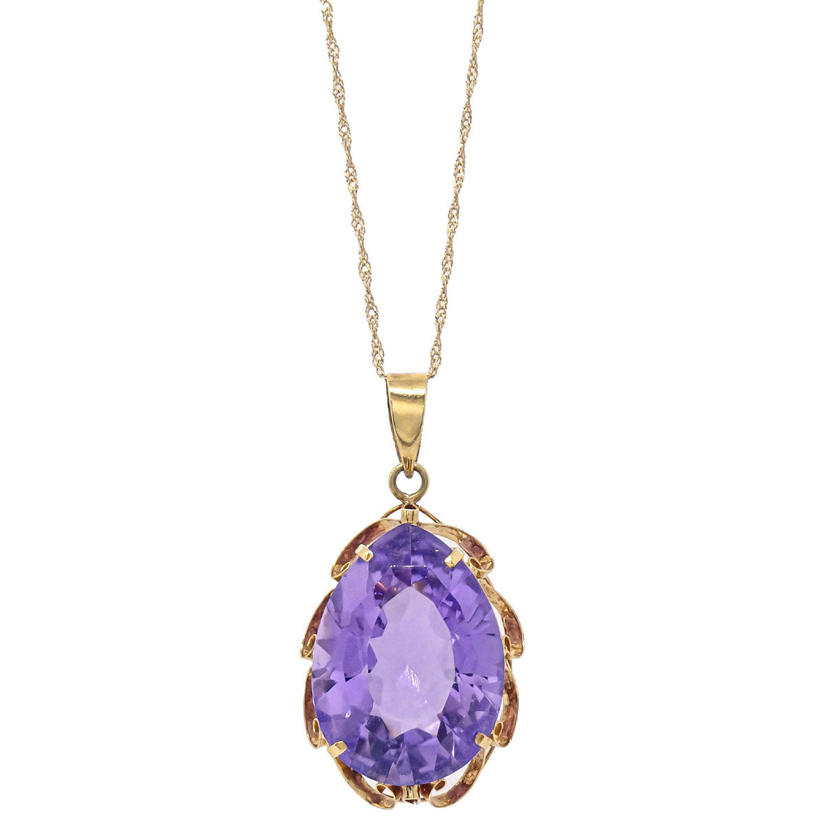 Pendant Necklace 18K Amethyst Gold Jewelry