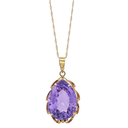 Pendant Necklace 18K Amethyst Gold Jewelry