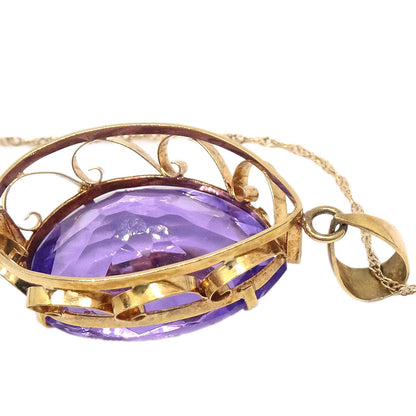 Pendant Necklace 18K Amethyst Gold Jewelry