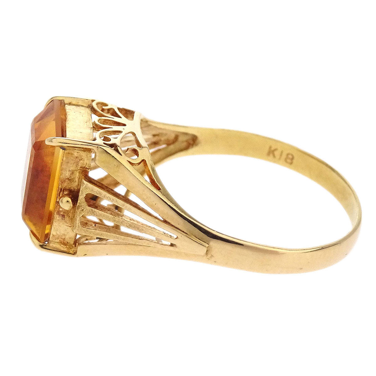 Ring 18K Citrine Gold #52 Jewelry