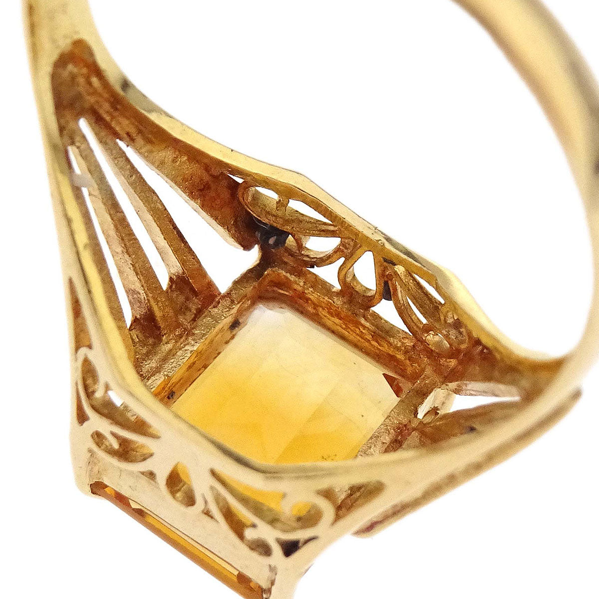 Ring 18K Citrine Gold #52 Jewelry