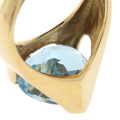 Ring Heart 18K Gold Blue Topaz #53 Jewelry